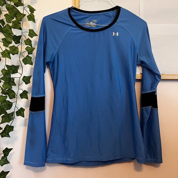 Under Armour Long Sleeve Blue Women's Workout Top - Picture 1 of 4